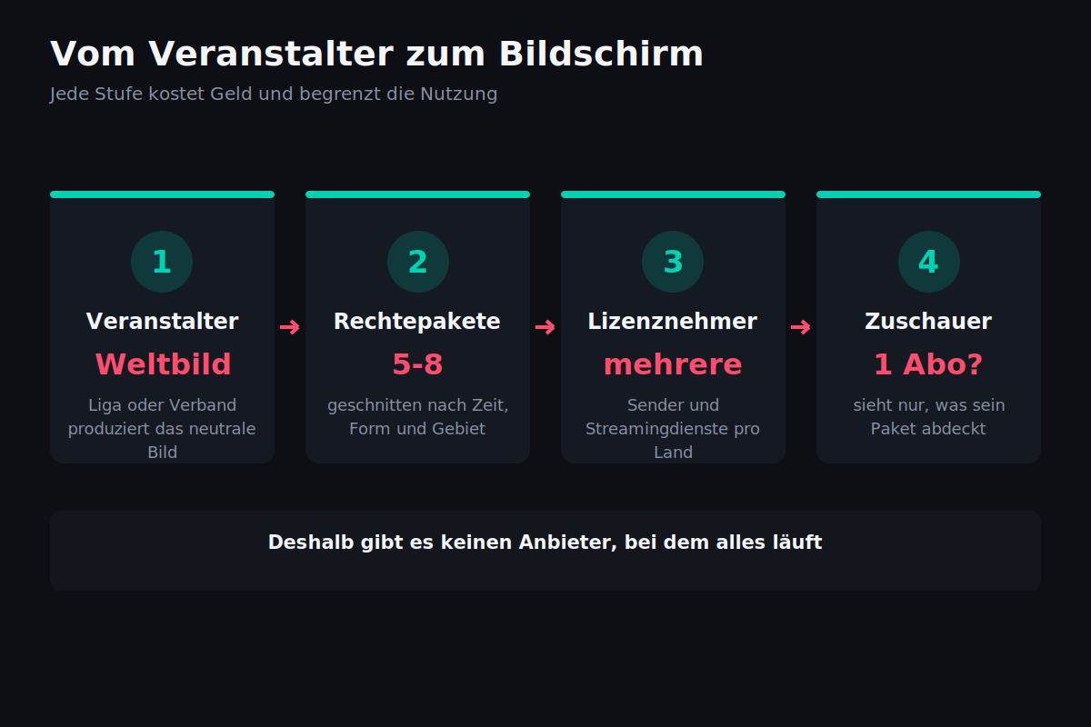 Schaubild vom Rechteinhaber über Rechtepakete zu Sendern und Streamingdiensten