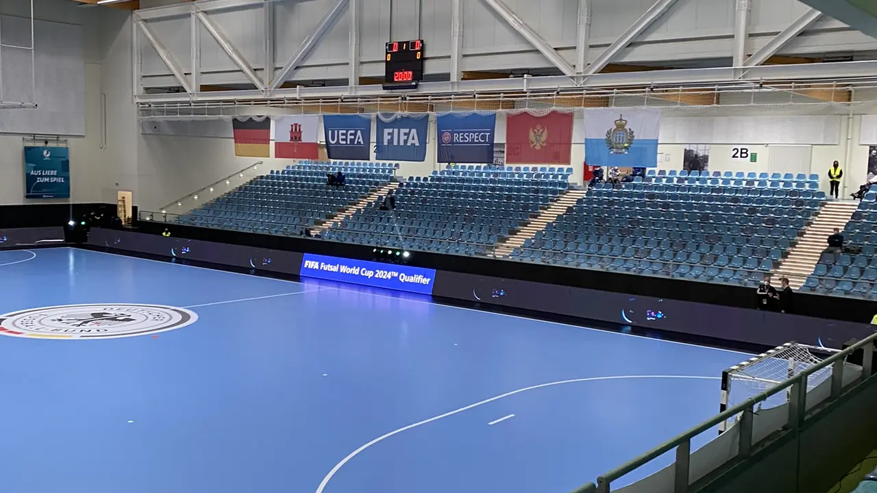 Archivaufnahme eines Futsal-Spielfelds in der CU-Arena