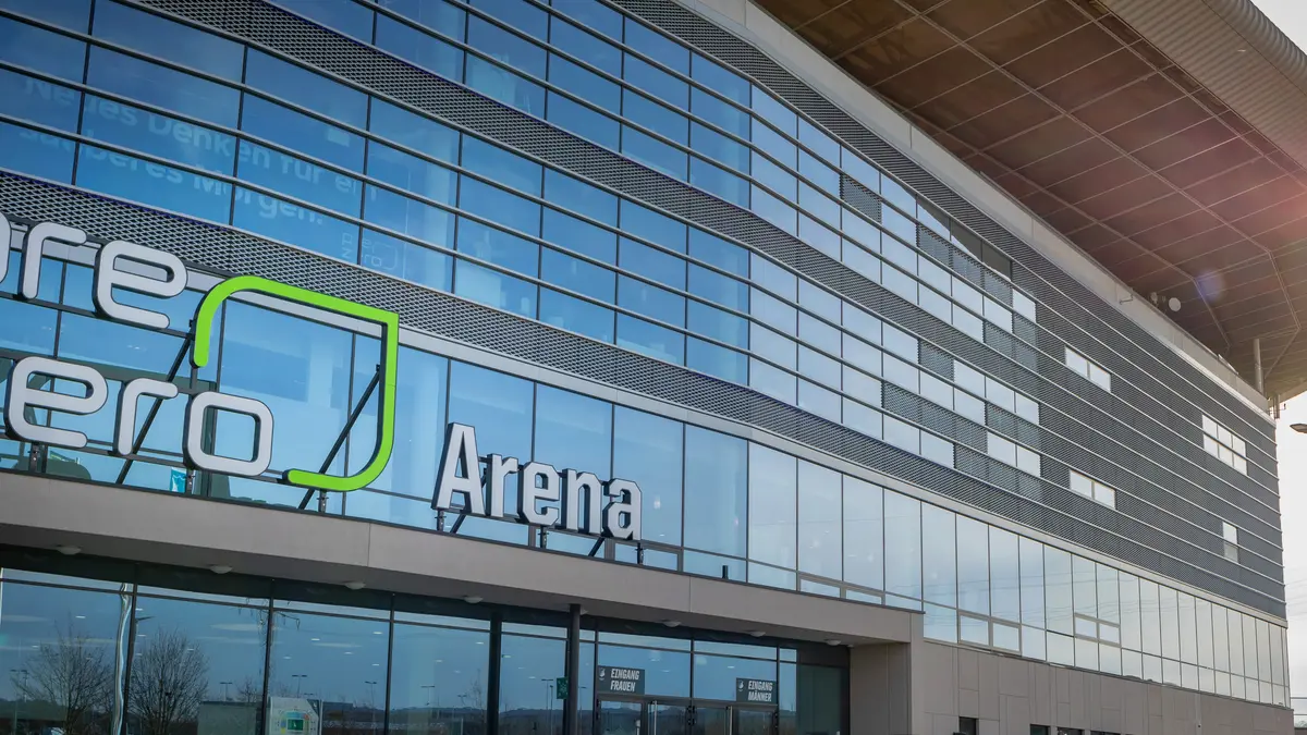 Außenansicht der PreZero-Arena in Hoffenheim, Archivaufnahme von 2019