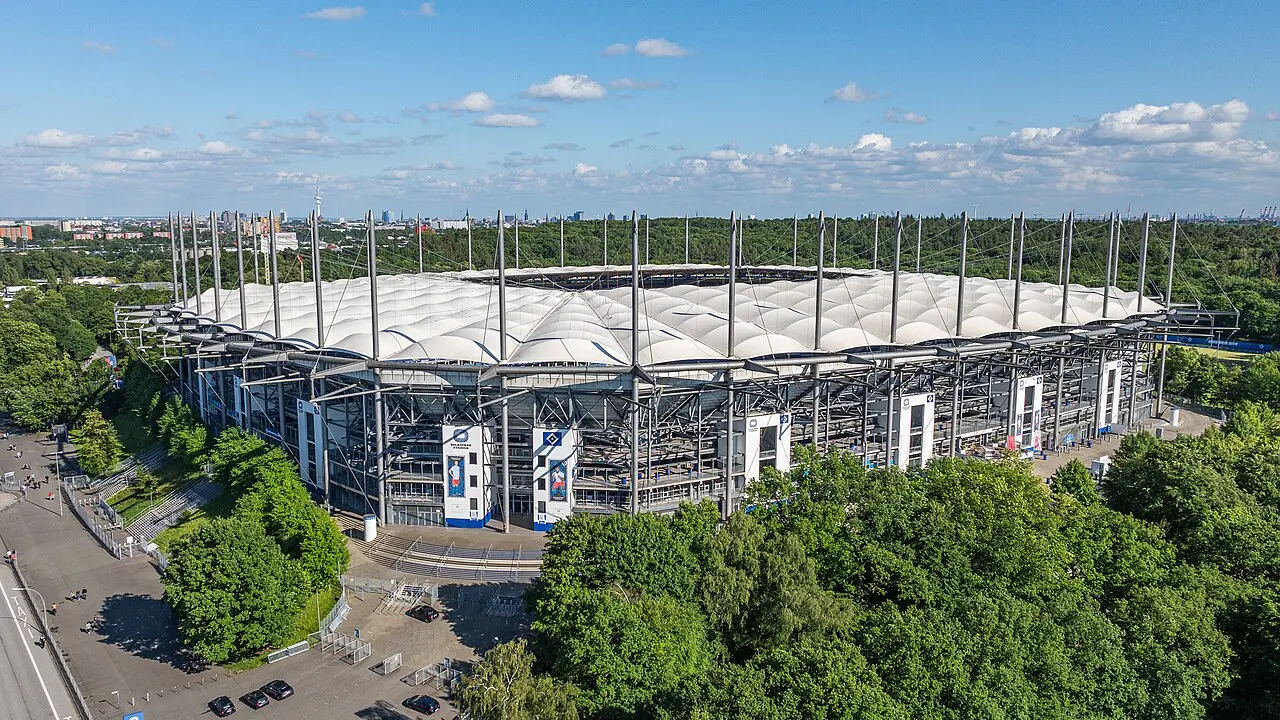 Archivaufnahme des Volksparkstadions in Hamburg vor HSV gegen FC Kopenhagen